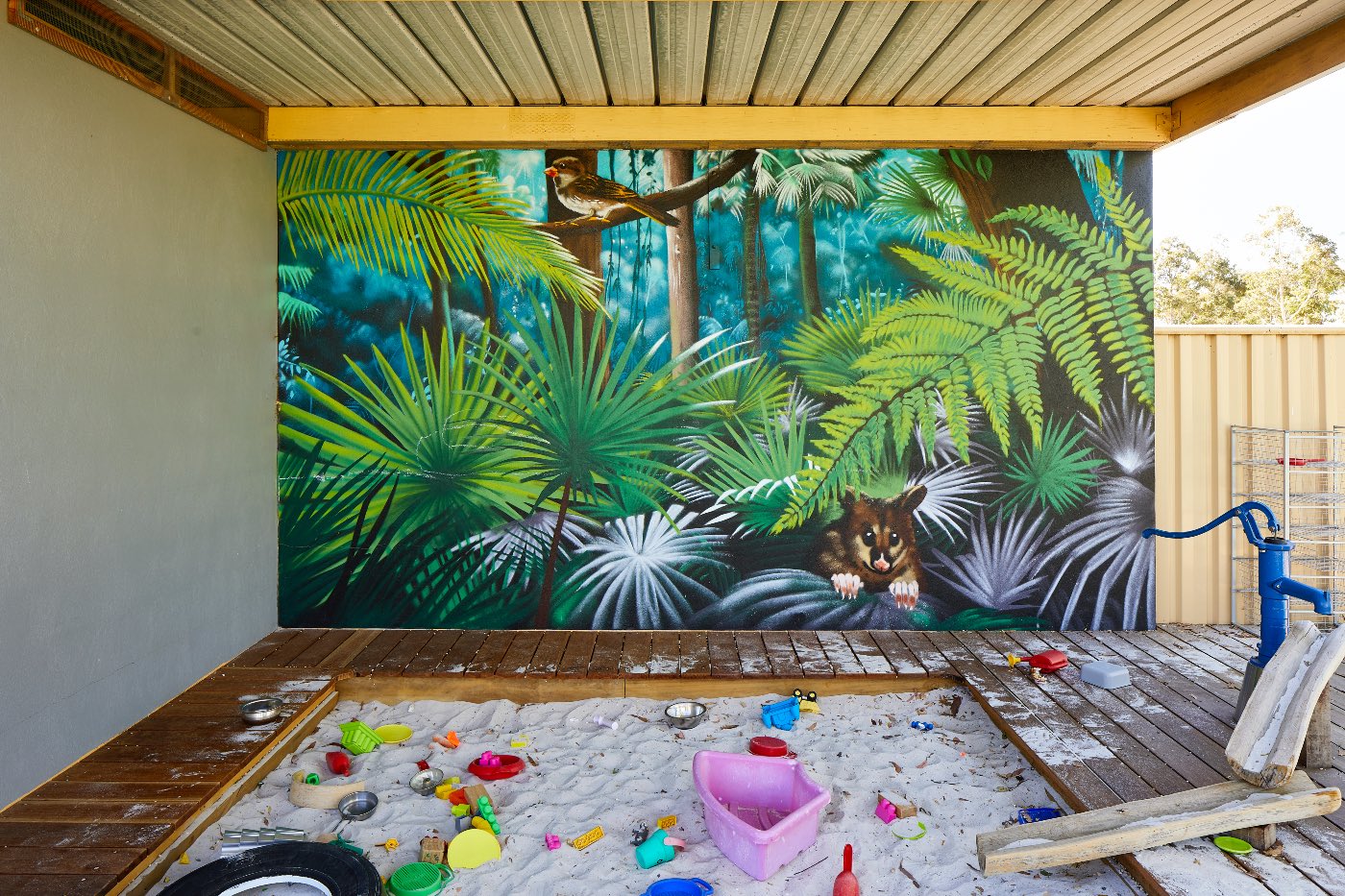 Sparrow Early Learning Centre sandpit mural completed