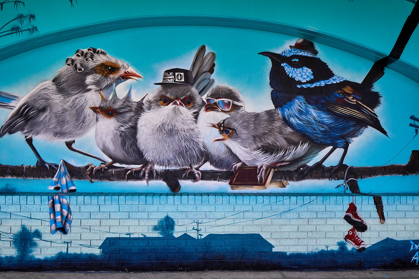 Dandenong market bird mural close up