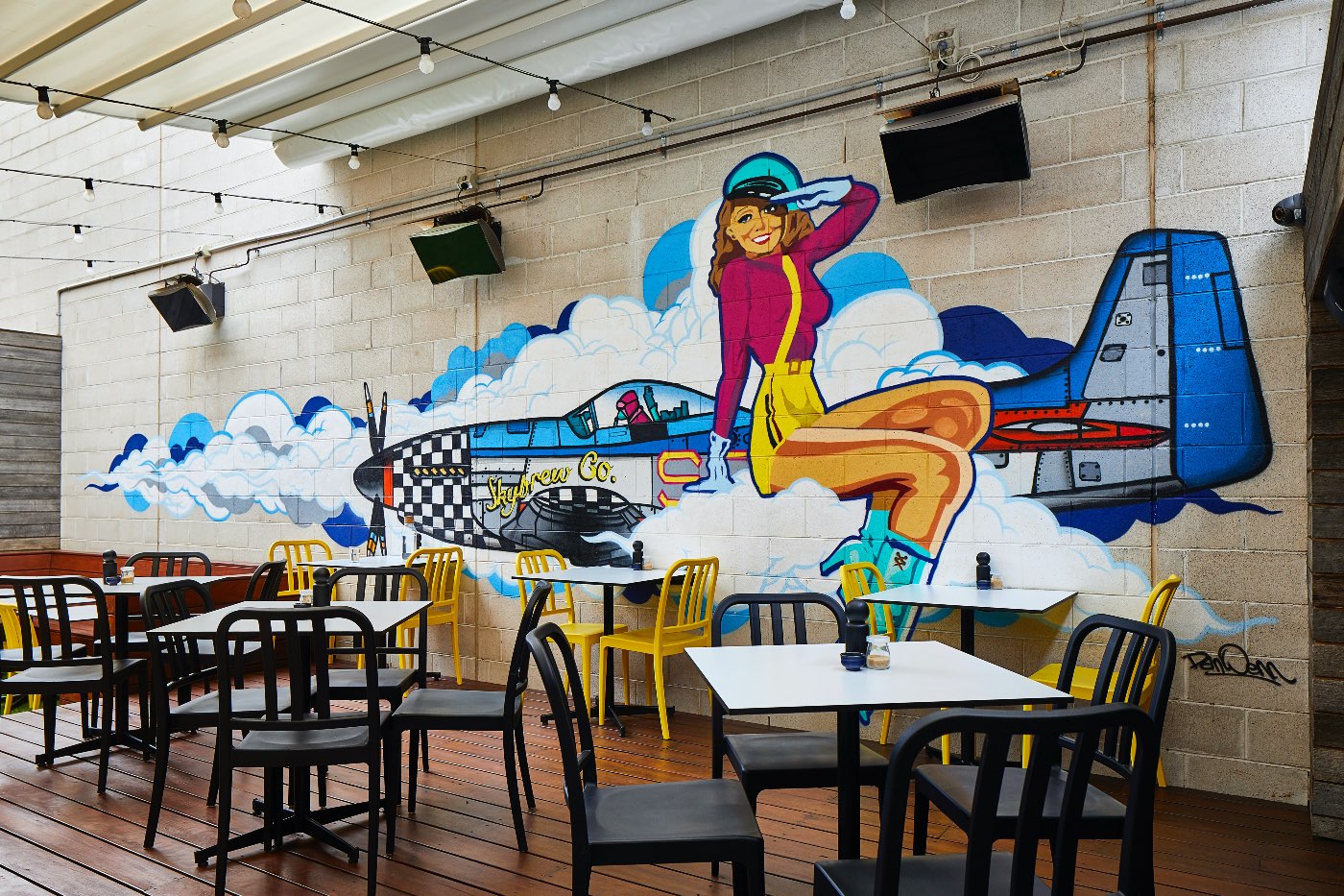 Skybrew cafe mural