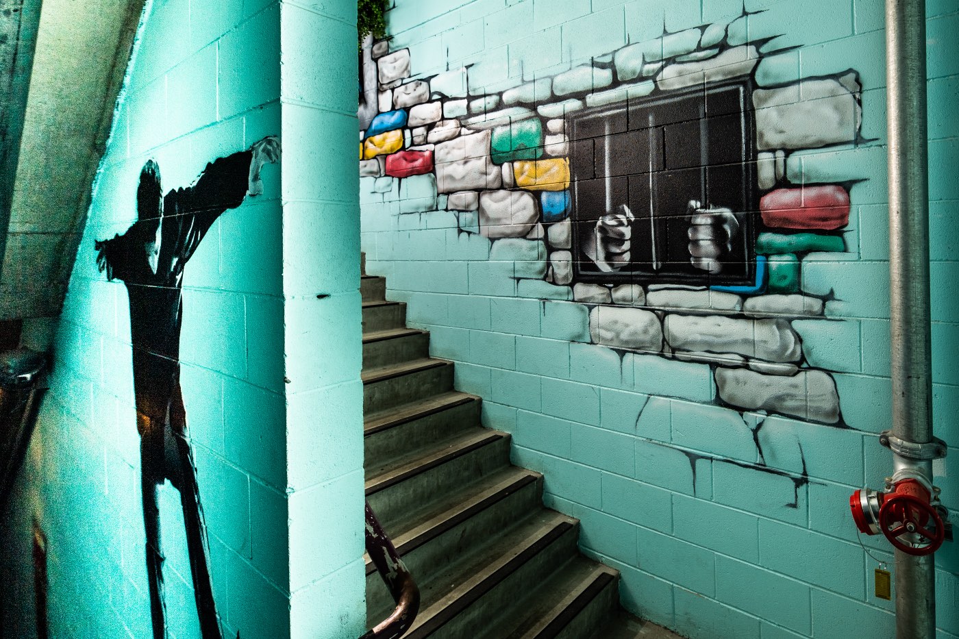 The Governor Hotel blue stairway completed