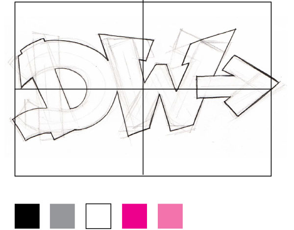 letter w in graffiti