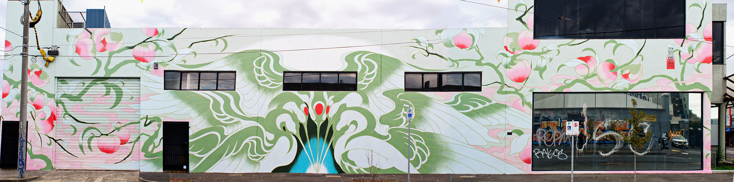 Mural by Creature Creature, commissioned through Merri-bek City Council's 2024-25 mural program, curated by 90 Degrees Art.